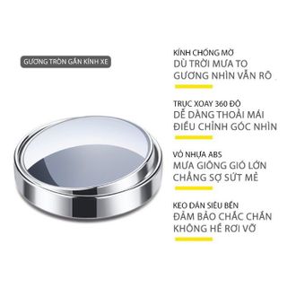 (BÁN SỈ) Bộ 2 gương cầu lồi đa cực 3R-012 CHÍNH HÃNG 360 độ gắn gương chiếu hậu ô tô xe máy loại 1 - otofunmoclan