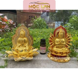 Tượng Phật Bà Quan Âm Nghìn Tay trang trí taplo ô tô - phật bà 2 mặt đế có nước hoa siêu sang trọng giá sỉ