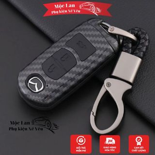 Vỏ chìa khóa cacbon cao cấp xe mazda CX5 2018, mazda3, Mazda 6 - loại 3 nút thông minh giá sỉ