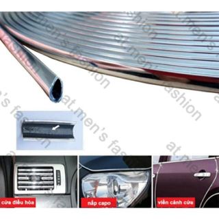 [ Cuộn 15m] Nẹp viền chữ U mạ Crom trang chống va đập và trang trí nội ngoại thất ô tô