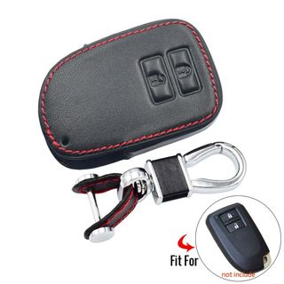 (2 nút) Bao Da Bảo Vệ Chìa Khóa Xe Hơi Toyota Prado Vios Yaris Previa 2 Nút - tặng sdt tránh thất lạc