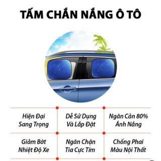 Bộ 2 Tấm Che Nắng Ô Tô, Chắn Nắng Xe Hơi Tráng Bạc Chống Nóng Chuyên Dụng - có hít chắc chắn
