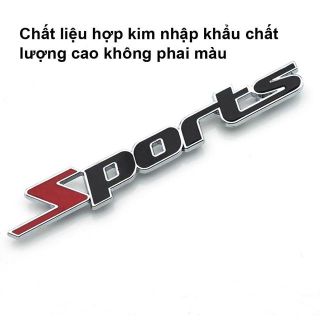 Tem dán chữ sport kim loại gắn trang trí ô tô xe máy - Chữ Sport thể thao kim loại không rỉ