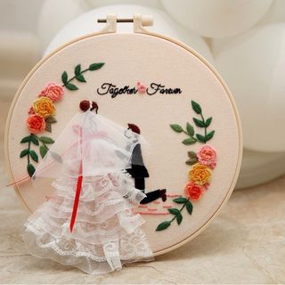 Tặng Lễ Cưới Tranh Thêu 3D Váy cô Dâu Chú Rễ Thủ Công HandMade Mang Đầy Ý nghĩa, Độc Đáo tạo nên kỷ Niệm Đẹp . Kèm bộ phụ kiện đầy đủ ( Hàng, Giá Tận Xưởng )