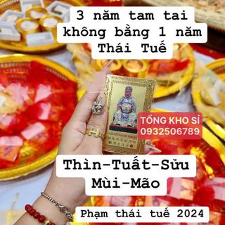 Thẻ Kim Bài Thái Tuế 2024 Bỏ Bóp Ví Cho Người Tuổi: Mão-Thìn-Dậu-Ngọ-Tý [bằng plastic] giá sỉ - giá bán buôn