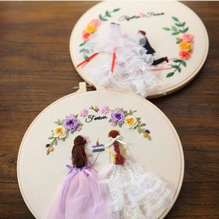 Tặng Lễ Cưới Tranh Thêu 3D Váy cô Dâu Chú Rễ Thủ Công HandMade Mang Đầy Ý nghĩa, Độc Đáo tạo nên kỷ Niệm Đẹp . Kèm bộ phụ kiện đầy đủ ( Hàng, Giá Tận Xưởng )