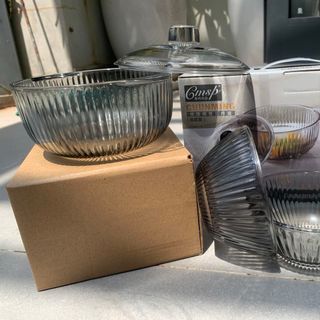 Bộ nồi thủy tinh, bộ chén bát thủy tinh Chunming decor bàn ăn / Có sỉ