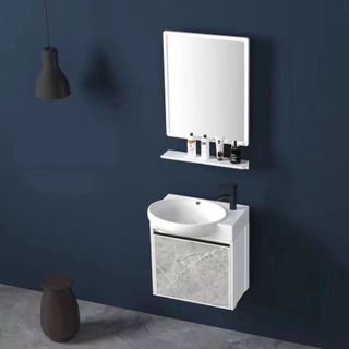 Bộ tủ lavabo treo tường mini bằng nhôm cứng cáp phù hợp nhà vệ sinh nhỏ model T05N