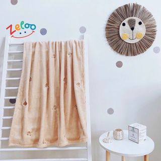 Zeloo- Chăn Lông Tuyết Mềm Mịn Thêu Họa Tiết Đẹp