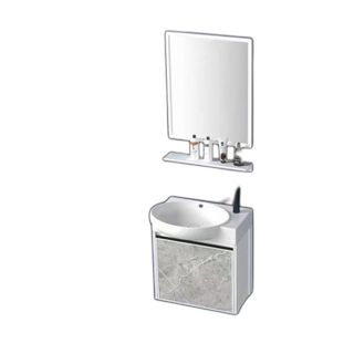 Bộ tủ lavabo treo tường mini bằng nhôm cứng cáp phù hợp nhà vệ sinh nhỏ model T05N