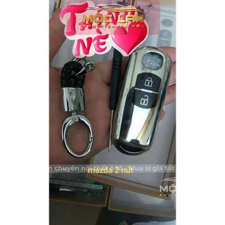 Ốp chìa khóa mạ crom Mazda 2 nút - ( Mazda 2, mazda 3, cx5 2013-2017) , tặng quà móc thất lạc giá sỉ