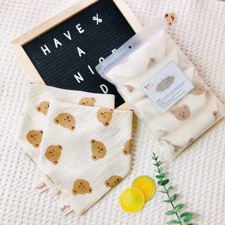 Zeloo- Sét 5 Yếm 4 Lớp Muslin Ogranic Cao Cấp