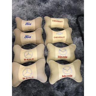 combo 2 Gối tựa đầu ô tô có thêu logo hãng xe Honda, Hyundai, Kia , Toyota, Mazda, Ford, Chevrolet, Mercedes, Nissan..