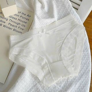Quần lót nữ su lụa siêu mỏng không lộ viền co giãn phối nơ ren hoa hàng về sll sỉ Thanh Thảo