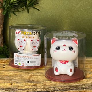 Trang trí taplo - Chú mèo Lucky Cat thần tài gật đầu chạy năng lượng mặt trời - mang lại tài lộc cho chủ xe