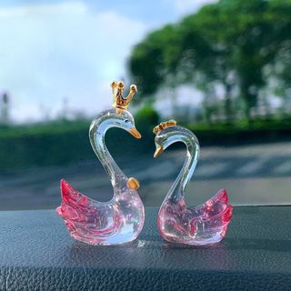 Trang trí taplo - Sét tượng Thiên nga đôi đá pha lê biểu tượng của tình yêu vĩnh cửu thích hợp làm quà tặng ý nghĩa