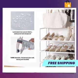 Kệ để giày dép chữ L 2 màu 4 tầng thông minh, thiết kế treo đồ đa năng, chất liệu thép chịu lực tốt