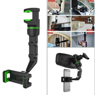 Giá đỡ kẹp điện thoại xoay 360 ° Green tự động gắn gương chiếu hậu tiện ích gắn mọi nơi H991 giá sỉ