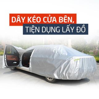 Bạt vải dù oxford xe hơi,che xe ôtô 4 chỗ đến 7 chỗ siêu bền, lớp bạc phản quang chống nóng, mưa, vải dù Oxford 3 lớp