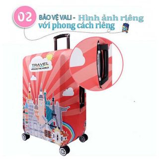 Áo trùm vali du lịch 20-22-24-26-28-30 inch thun 3d mèo len - nhựa trong suốt H1991 [Hình thật}] giá sỉ