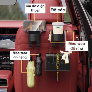 Giá Đỡ Cốc Nước Gắn Ghế Ngồi Xe Hơi Bằng abs Có Móc Treo Đồ Và Giá Đỡ Tiện Dụng Tiết Kiệm Không Gian