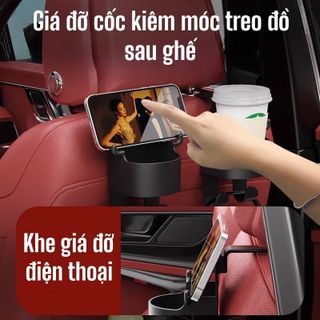 Giá Đỡ Cốc Nước Gắn Ghế Ngồi Xe Hơi Bằng abs Có Móc Treo Đồ Và Giá Đỡ Tiện Dụng Tiết Kiệm Không Gian