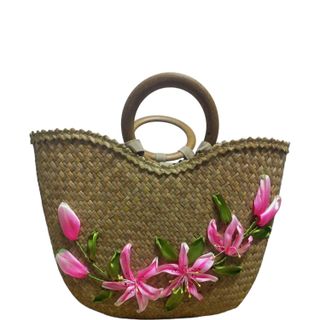 Túi cỏ bàng thêu hoa Lyly