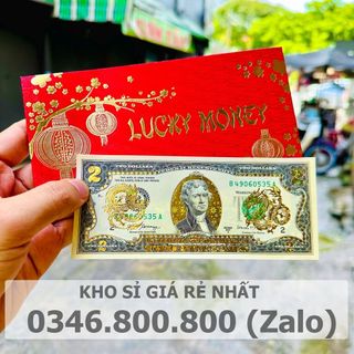 Tờ 2 Đô, 2 USD In Hình Con Rồng Con Giáp Mạ Vàng 3D Kỷ Niệm Làm Quà Tặng giá sỉ - giá bán buôn