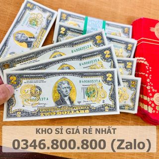 Tờ 2 Đô, 2 USD In Hình Con Rồng Con Giáp Mạ Vàng 3D Kỷ Niệm Làm Quà Tặng giá sỉ - giá bán buôn