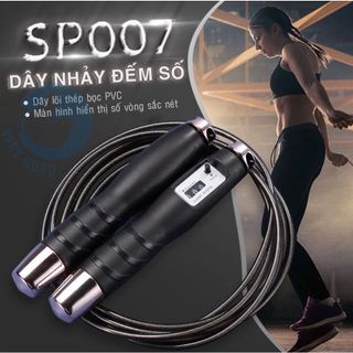 Dây nhảy lõi thép không tạ, thể lực đếm số đàn hồi 2.9m, hỗ trợ luyện tập thể dục, thể thao tiện lợi tại nhà, giảm cân khi tập dây - SP007