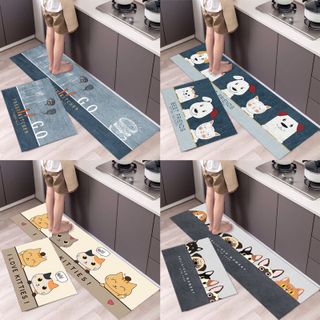 SET 2 THẢM LAU CHÂN NHÀ BẾP 3D