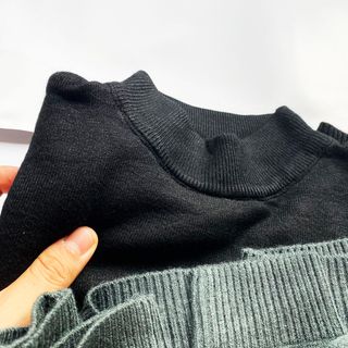 Áo len nam cổ lỡ 5p 5cm màu Đen hàng Quảng Châu mềm mịn đẹp 5p-1920-đen