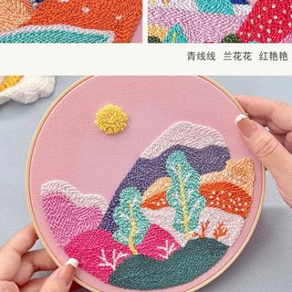Tranh Hồng Thêu Thủ Công phong cảnh đầy sáng tạo, món quà ý nghĩa . Kèm phụ kiện thêu ( Hàng, Giá, Tận Xưởng )