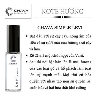 NƯỚC HOA MINI SIMPLE LEVI 5ML PHONG CÁCH XỊT - CHAVA