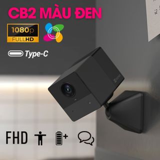 Camera Dùng Pin Sạc 2MP Ezviz CB2 Màu Đen, Đàm Thoại 2 Chiều, Phát Hiện Chuyển Động