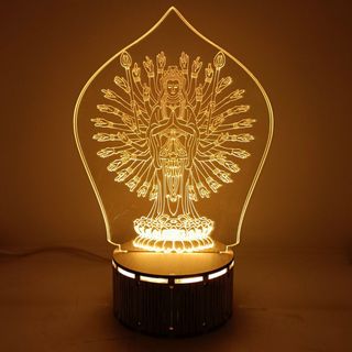 Đèn Led 3D Tượng Phật Cao cấp, Quan thế âm bô tát, phật dược sư, phật thích ca, địa tạng vương- Decor Home An