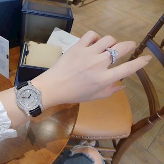 ĐỒNG HỒ DA NỮ CAO CẤP CHOPA FULL ĐÁ XOÀN