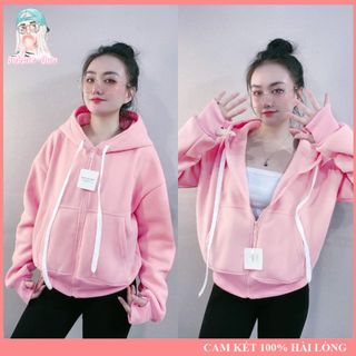Áo Khoác Nỉ Basic Trơn Form Thường 4 Túi Bubble Gum