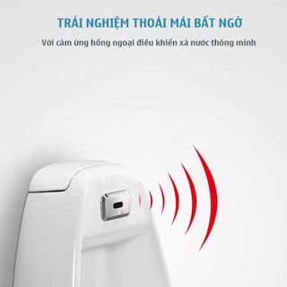 Bồn tiểu nam cảm ứng hồng ngoại tự động xả nước thông minh, màu trắng, treo tường kiểu dáng 1 khối hiện đại