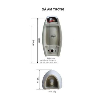 Bồn tiểu nam cảm ứng hồng ngoại tự động xả nước thông minh, màu trắng, treo tường kiểu dáng 1 khối hiện đại
