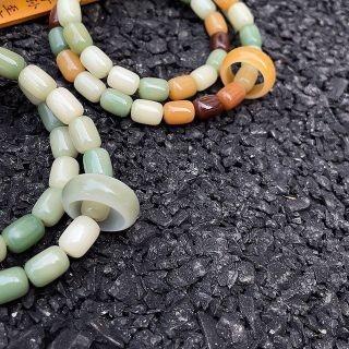 Vòng Tay Đôi Phong Thuỷ Ngọc Bích Bồ Đề Phối Nhẫn Ngọc Bích 8*11mm Cầu Bình An Thừoi trang ( Order, Hàng Giá Tận Xưởng )