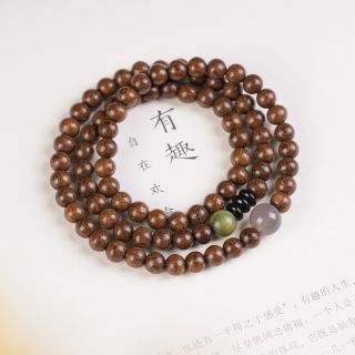 Dây Vòng Tay Phong Thuỷ Hạt Gỗ Đàn Hương Mix Viên Ngọc Bích 4mm Cầu Bình An , Phát Tài , Sức khoẻ ( Order, Hàng Giá Tận Xưởng )