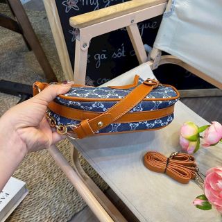 Túi Xách Denim Hình Bán Nguyệt Phong Cách Retro Âu Mỹ