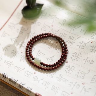 Dây Vòng Tay Phong Thuỷ Gỗ Đàn Hương Đỏ Phối Ngọc Bích 4mm Cầu Bình An , Phát Tài , Sức khoẻ ( Order, Hàng Giá Tận Xưởng )