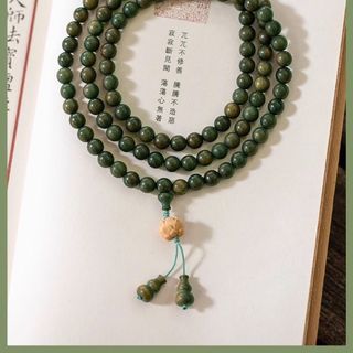 Vòng Tay Gỗ Đàn Hương Xanh 108 Hạt Phối Sen Và Hồ Lô 6mm 8mm 10mm Cầu Bình An, Tài Lộc ( Order, Hàng Giá tận Xưởng)