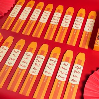 Tết 2025 - lì xì gieo quẻ đầu lân, 1 hộp + 15 thẻ mã thiết kế độc quyền