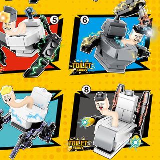 BỘ 8 MÔ HÌNH LẮP RÁP (LEGO) BỒN CẦU TOILET MAN