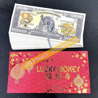 [Giá Tốt] Sỉ Tiền 1 Triệu Đô - Triệu USD Kỷ Niệm Mạ Vàng Con Rồng