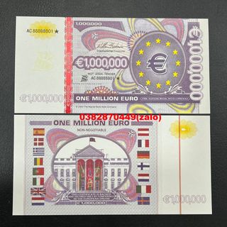 Sỉ  Tờ Tiền 1 Triệu Euro Lưu Niệm - Mệnh Giá Siêu Khủng, Bảo An Dạ Quang