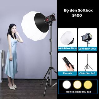 Bộ Đèn Chụp Studio Hình Cầu S400 - Hỗ Trợ Chiếu Sáng - Livetream - Chụp Ảnh - Công Suất Cao